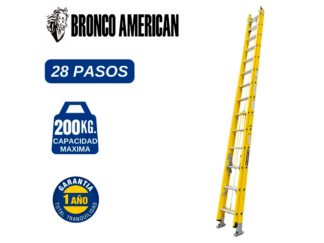 Escalera telescópica de fibra de vidrio de 28 pasos Bronco American Ladder