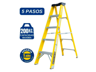 Escalera Fibra de Vidrio Tijera Simple Ascenso de 5 Pasos Bronco American Ladder