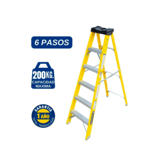 Escalera Fibra de Vidrio Tijera Simple Ascenso de 6 Pasos Bronco American Ladder