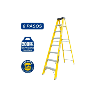 Escalera Fibra de Vidrio Tijera Simple Ascenso de 8 Pasos Bronco American Ladder