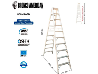 Escalera Aluminio Tijera Doble Ascenso de 10 Pasos-Bronco American Ladder