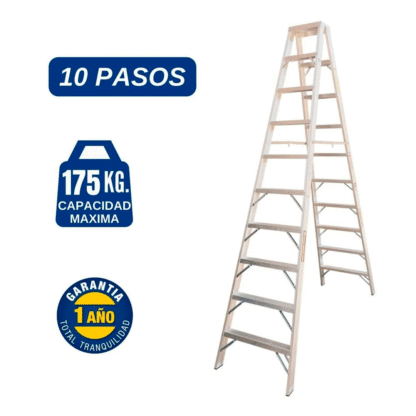 Escalera Aluminio Tijera Doble Ascenso de 10 Pasos-Bronco American Ladder - Imagen 2