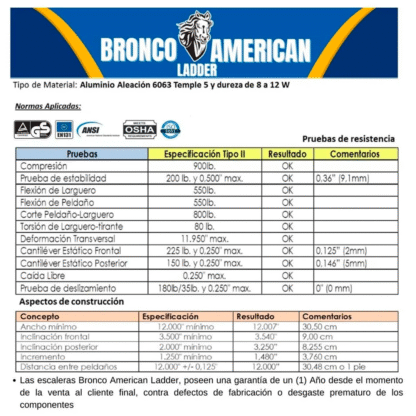 Escalera Aluminio Tijera Doble Ascenso de 10 Pasos-Bronco American Ladder - Imagen 5