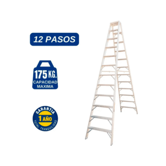 Escalera Aluminio Tijera Doble Ascenso de 12 Pasos-Bronco American Ladder