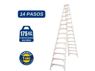 Escalera Aluminio Tijera Doble Ascenso de 14 Pasos-Bronco American Ladder