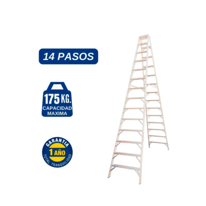 Escalera Aluminio Tijera Doble Ascenso de 14 Pasos-Bronco American Ladder