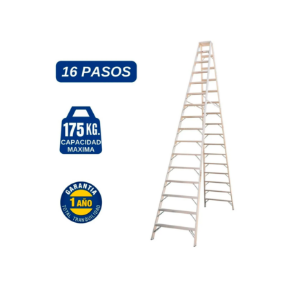 Escalera Aluminio Tijera Doble Ascenso de 16 Pasos-Bronco American Ladder
