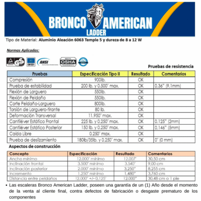 Escalera Aluminio Tijera Doble Ascenso de 5 Pasos-Bronco American Ladder - Imagen 5