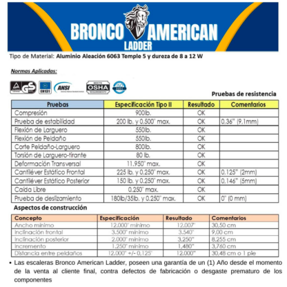 Escalera Aluminio Tijera Doble Ascenso de 6 Pasos-Bronco American Ladder - Imagen 5