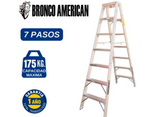 Escalera Aluminio Tijera Doble Ascenso de 7 Pasos-Bronco American Ladder