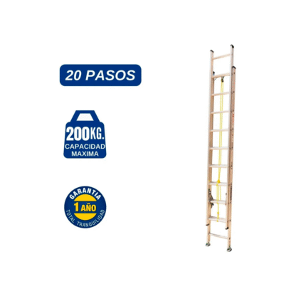Escalera telescópica de Aluminio 20 pasos Bronco American Ladder