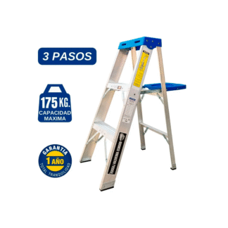 Escalera Aluminio Tijera Simple Ascenso de 3 Pasos-Bronco American Ladder