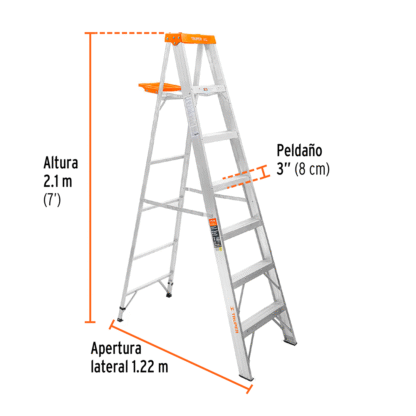 Escalera Tipo Tijera Simple Acceso de 6 Pasos Tipo II “Truper” 16744 - Imagen 3