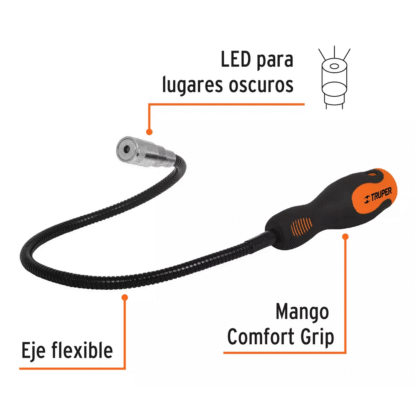 Imán flexible de acero-con LED-3kg TRUPER - Imagen 3