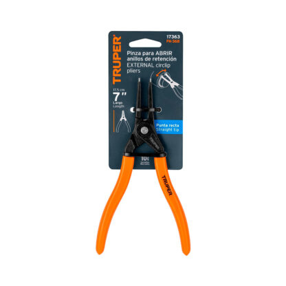 Alicate punta recta 7" para abrir anillos TRUPER - Imagen 2