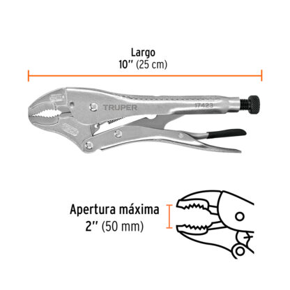 Alicate de presión curvo 10" TRUPER - Imagen 2