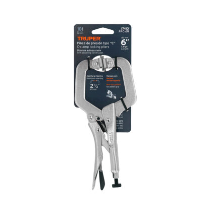 Pinza de presión 6" tipo "C" con mordaza autoajustable TRUPER - Imagen 3