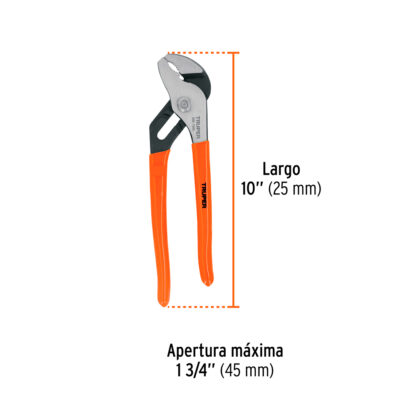 Alicate pico de loro 10" mango de PVC TRUPER - Imagen 2
