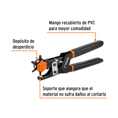 Alicate sacabocados 9" mango de PVC TRUPER - Imagen 2
