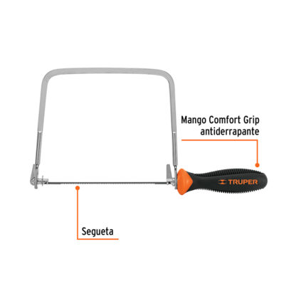 Arco calador con 5 seguetas de 6-1/2" TRUPER - Imagen 2