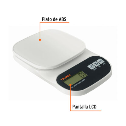 Balanza digital, plato de ABS 5 kg TRUPER - Imagen 2