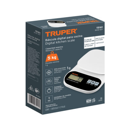 Balanza digital, plato de ABS 5 kg TRUPER - Imagen 3