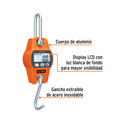 Balanza electrónica colgante 300 kg TRUPER - Imagen 2