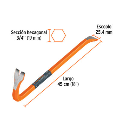 Barreta pata de cabra 3/4" x 45 cm TRUPER - Imagen 2