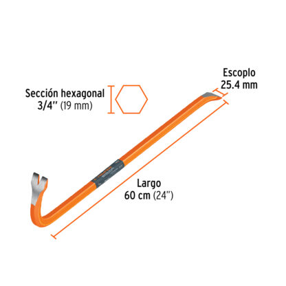Barreta pata de cabra 3/4" x 60 cm TRUPER - Imagen 2