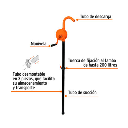 Bomba extractora de aceites con manivela TRUPER - Imagen 3