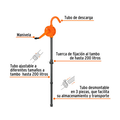 Bomba extractora de ácidos con manivela TRUPER - Imagen 3