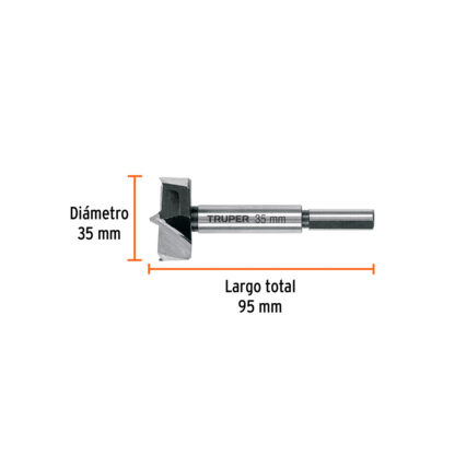 Broca para madera forstner 35 mm TRUPER - Imagen 2