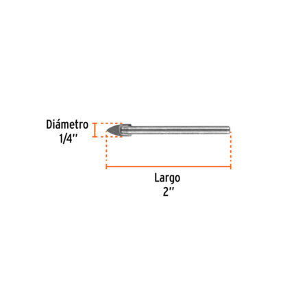 Broca para vidrio y mayólica 1/4" TRUPER - Imagen 2