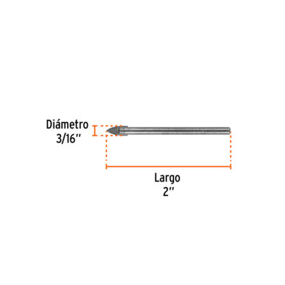Broca para vidrio y mayólica 3/16" TRUPER - Imagen 2