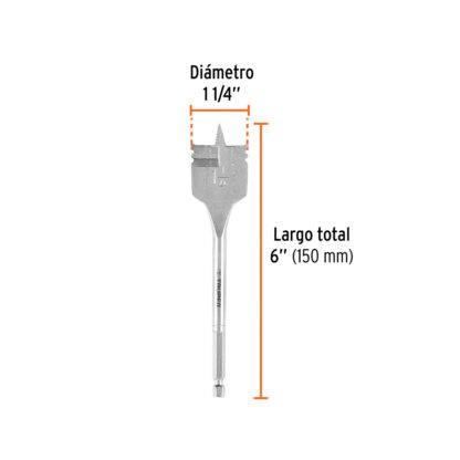 Broca plana para madera 1 1/4" TRUPER - Imagen 2