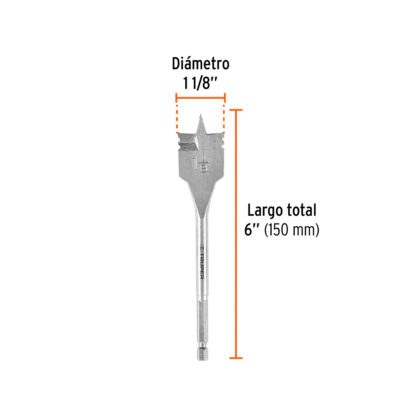 Broca plana para madera 1 1/8" TRUPER - Imagen 2