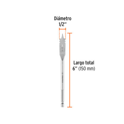 Broca plana para madera 1/2" TRUPER - Imagen 2