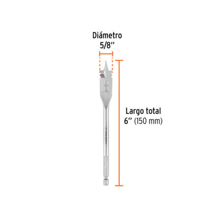 Broca plana para madera 5/8" TRUPER - Imagen 2