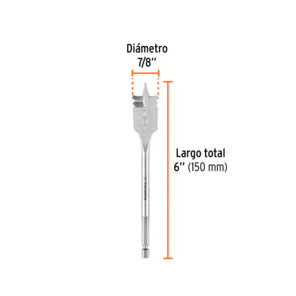 Broca plana para madera 7/8" TRUPER - Imagen 2