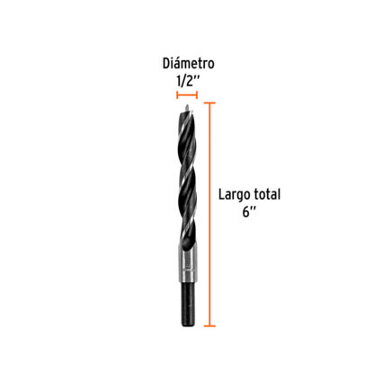 Broca punta centradora para madera 1/2" TRUPER - Imagen 2