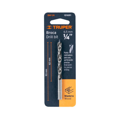 Broca punta centradora para madera 1/4" TRUPER - Imagen 3