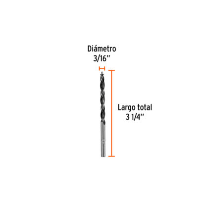 Broca punta centradora para madera 3/16" TRUPER - Imagen 2