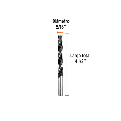 Broca punta centradora para madera 5/16" TRUPER - Imagen 2