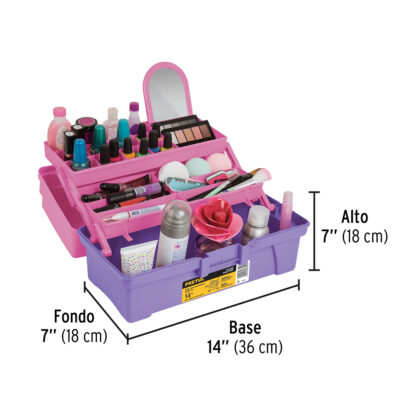Caja cosmetiquera 14" rosa/morado TRUPER - Imagen 3