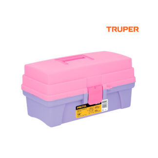 Caja cosmetiquera 14" rosa/morado TRUPER