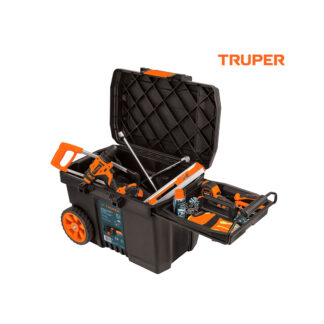 Caja para herramientas 23" con ruedas y mango telescópico TRUPER