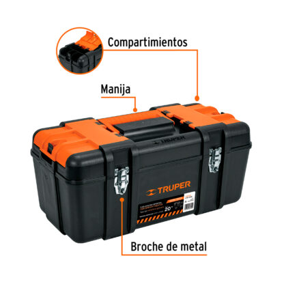 Caja para Herramientas 20" con Compartimentos, Broches Metálicos TRUPER - Imagen 2