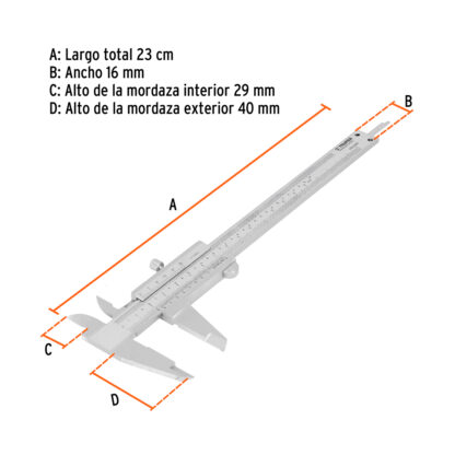 Calibrador Vernier Analógico 6" TRUPER - Imagen 2