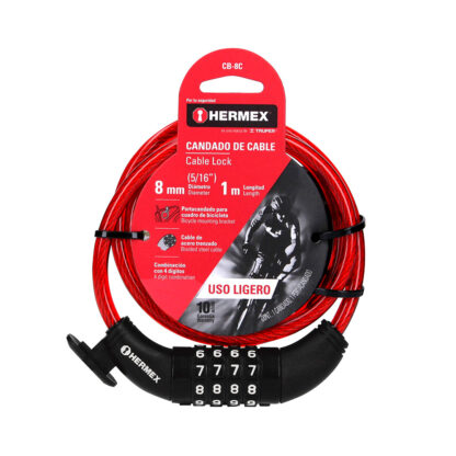 Candado de Cable con Combinación 1 m x 8 mm HERMEX - Imagen 2