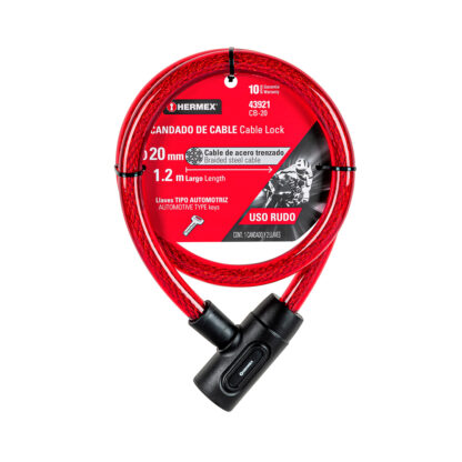 Candado de Cable con Llave 1.20 m x 20 mm HERMEX - Imagen 2